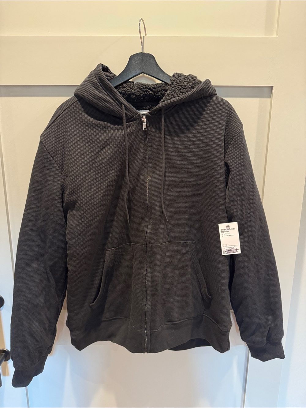 Sonoma Black Sherpa Hooded Zip-Up Jacket